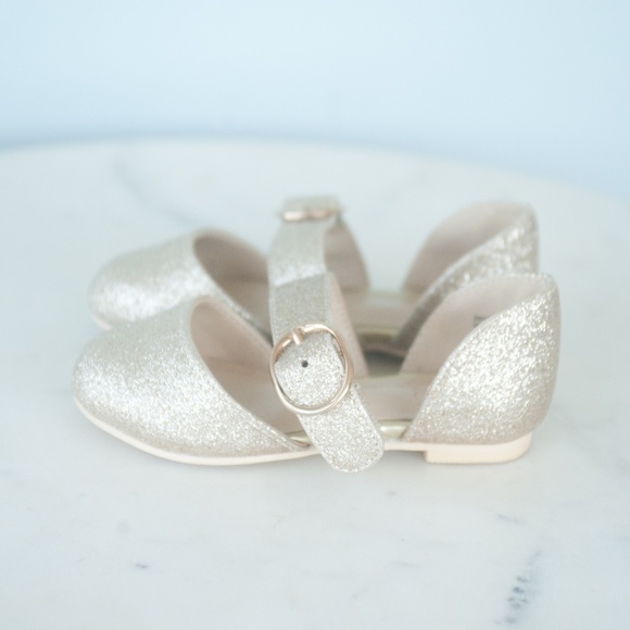 Janie and Jack Gold Glitter Dress Shoes - Picture 9 of 11